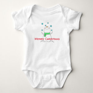 Merry Christmas Snowman Baby Bodysuit
