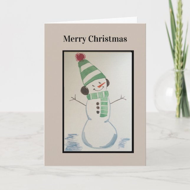 Merry Christmas Snowman Card (Front)