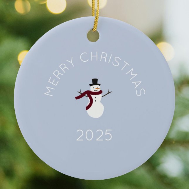 Merry Christmas Snowman Ceramic Tree Decoration (Creator Uploaded)
