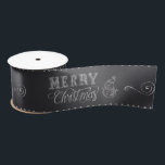 Merry Christmas Snowman Chalkboard Design   Satin Ribbon<br><div class="desc">The Christmas holiday chalkboard snowman design makes a great gift wrap ribbon for kids and adults.</div>