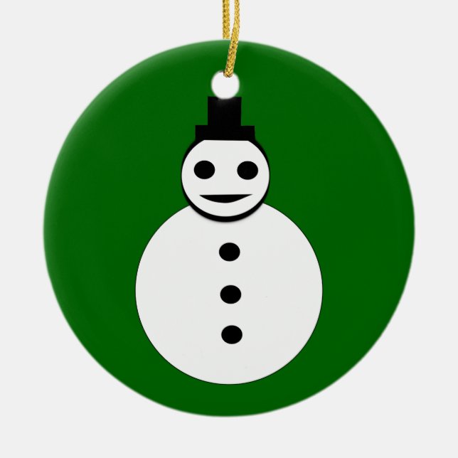 Merry Christmas Snowman Custom Tree Ornament (Front)