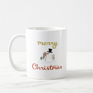 Merry Christmas+Snowman Design Coffee Mug