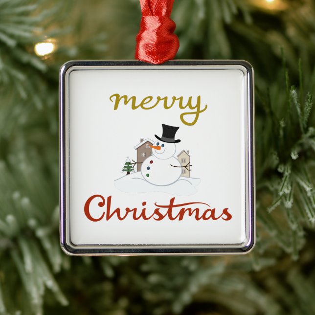 Merry Christmas+Snowman Design Metal Tree Decoration (Tree)