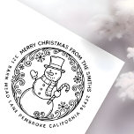 MERRY CHRISTMAS Snowman Family Name Return Address Rubber Stamp<br><div class="desc">Create your own MERRY CHRISTMAS Snowman Family Name Return Address rubber stamp. Easy to personalise with your own Christmas message, family name and return address. Further customisation can be achieved by editing with the design tool. Also makes a great Christmas gift. We wish you a very merry Christmas and a...</div>