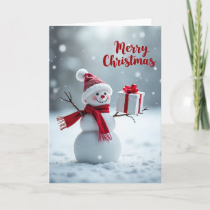 Merry Christmas Snowman Gift Card