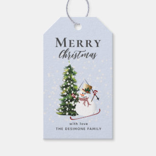 Merry Christmas Snowman Gift Tag