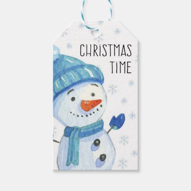 Merry Christmas Snowman Gift Tags (Front)