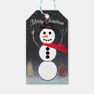Merry Christmas Snowman Gift Tags