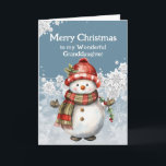 Merry Christmas Snowman Granddaughter Card<br><div class="desc">A snowman's smile,  so warm and bright, 
Just like our friendship,  pure delight.
C
Merry Christmas,  my dear Granddaughter
May our laughter never end.</div>
