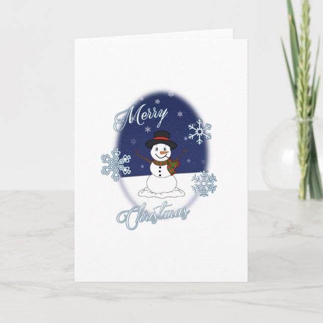 Merry Christmas Snowman Greeting Card (Front)