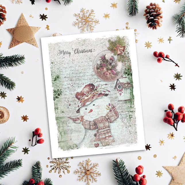 Merry Christmas Snowman Holiday Card (Creator Uploaded)