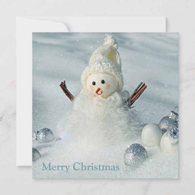 Merry Christmas Snowman Holiday Card (Front)