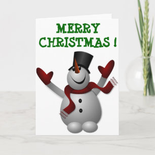 "MERRY CHRISTMAS" SNOWMAN HOLIDAY CARD