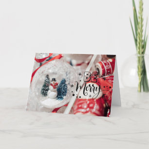 Merry Christmas Snowman Holiday Card