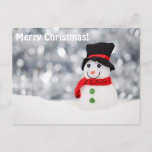 Merry Christmas snowman Holiday Postcard