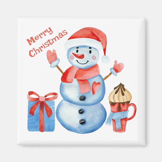 Merry Christmas snowman magnet (Front)