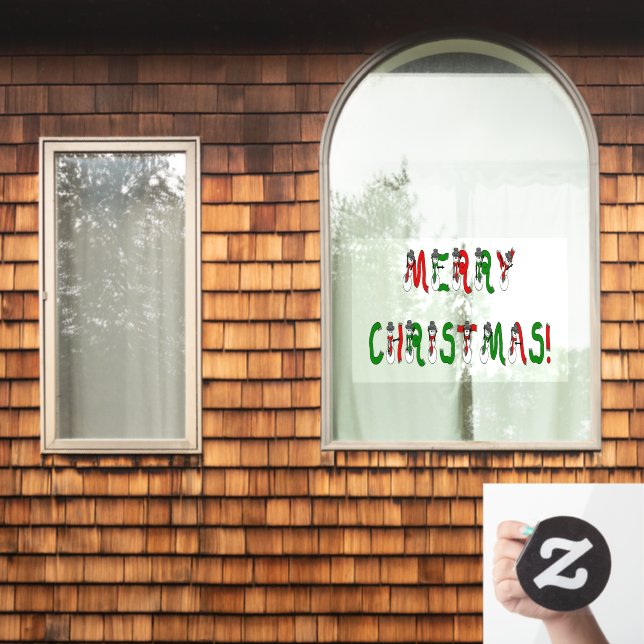Merry Christmas Snowman Office, Home & Store Vinyl Window Cling (Home Window)