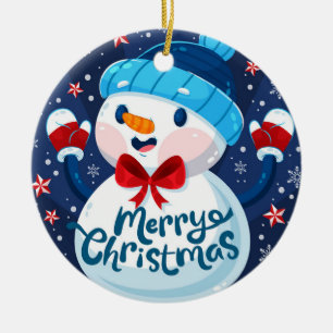 Merry Christmas Snowman Ornament
