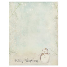 Merry Christmas Snowman Snowflakes Winter
