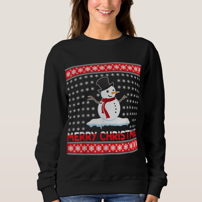 Merry Christmas Snowman Sweatshirt (Front)