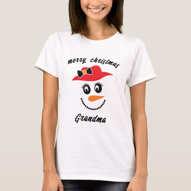 Merry Christmas Snowman T-Shirt (Front)