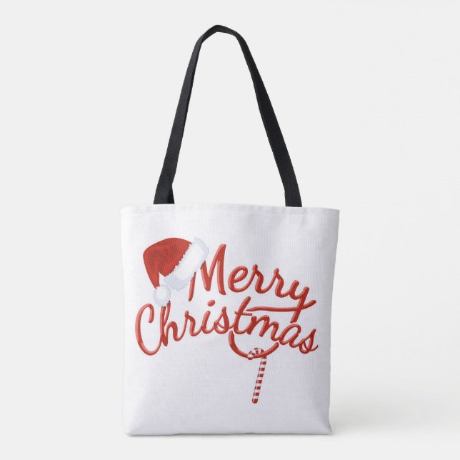 Merry Christmas Snowman Tote Bag (Back)