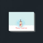 Merry Christmas Snowman Waving And Smiling Post-it Notes<br><div class="desc">Sticky notes with a cute snowman illustration. He is wearing a black stovepipe hat,  holding a classic corn cob pipe,  and wearing a red scarf. Standing in the cold white snow smiling and waving hello. Text says Merry Christmas in a cute red font.</div>