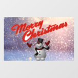 Merry Christmas Snowman Window Cling<br><div class="desc">Awesome picture of a snowman in snow, is featured on this Christmas window cling. With message, "Merry Christmas" this will enhance your windows for the holiday season. Sticks to glass surfaces electro-statically so it can be removed and used over again. A great and easy way to decorate your home for...</div>