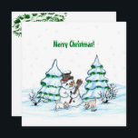 Merry Christmas! Snowman with Cat and Puppy<br><div class="desc">Merry Christmas! Snowman with Cat and Puppy - little Dog ~~~ coloured pencil drawing by Krisi ArtKSZP ~~~ Store Category >>> Merry Christmas for Kids >>> Snowman with Cat and Puppy</div>