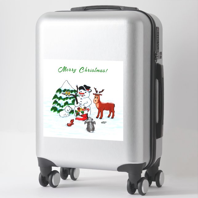 Merry Christmas! Snowman with Friends (Suitcase)