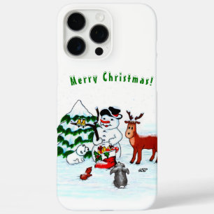 Merry Christmas! Snowman with Friends iPhone 16 Pro Max Case