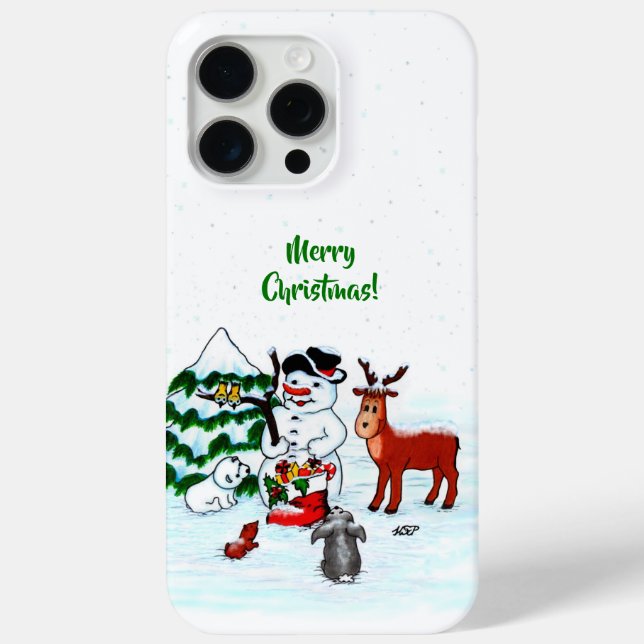 Merry Christmas! Snowman with Friends Case-Mate iPhone Case (Back)