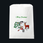 Merry Christmas! Snowman with Friends Favour Bags<br><div class="desc">Merry Christmas! Snowman with Friends - Baby Polar Bear,  Birds,  Moose,  Rabbit,    ~~~ coloured pencil drawing by Krisi ArtKSZP ~~~ Store Category >>> Merry Christmas for Kids >>> Snowman with Friends</div>