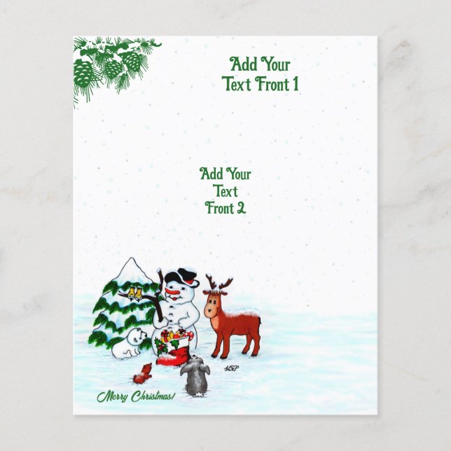Merry Christmas! Snowman with Friends Flyer (Front)