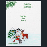 Merry Christmas! Snowman with Friends Flyer<br><div class="desc">Merry Christmas! Snowman with Friends - Baby Polar Bear,  Birds,  Moose,  Rabbit,    ~~~ coloured pencil drawing by Krisi ArtKSZP ~~~ Store Category >>> Merry Christmas for Kids >>> Snowman with Friends</div>