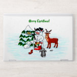 Merry Christmas! Snowman with Friends HP Laptop Skin<br><div class="desc">Merry Christmas! Snowman with Friends - Baby Polar Bear,  Birds,  Moose,  Rabbit,    ~~~ coloured pencil drawing by Krisi ArtKSZP ~~~ Store Category >>> Merry Christmas for Kids >>> Snowman with Friends</div>