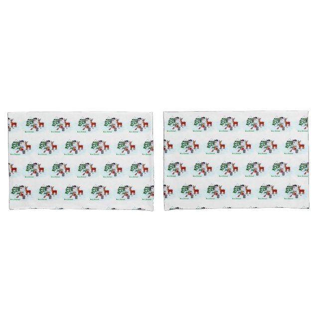 Merry Christmas! Snowman with Friends Pillowcase (Front-Set)