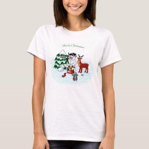 Merry Christmas! Snowman with Friends T-Shirt