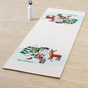 Merry Christmas! Snowman with Friends Yoga Mat