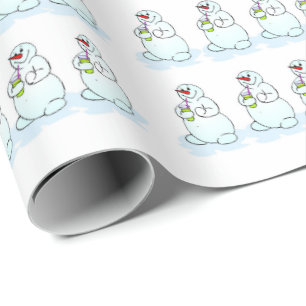 Merry Christmas Snowman Wrapping Paper
