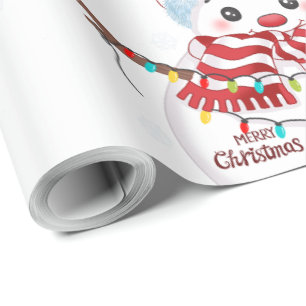 Merry Christmas Snowman Wrapping Paper