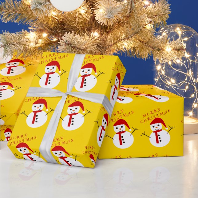 Merry Christmas Snowman Wrapping Paper (Holidays)