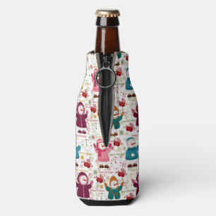 Merry Christmas Snowmen Bottle Cooler