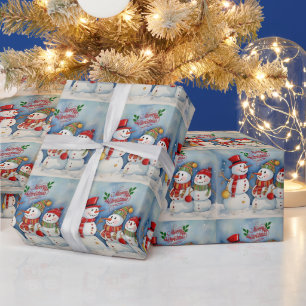 Merry Christmas, Snowmen Celebration Wrapping Paper