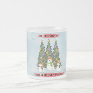 Merry Christmas Snowmen Christmas Tree Coffee Mug