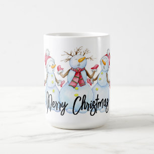 Merry Christmas Snowmen Coffee Mug