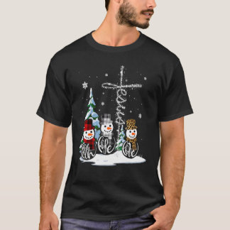 Merry Christmas Snowmen Faith Hope Love Christmas  T-Shirt