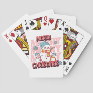 Merry Christmas Snowmen Playing Cards