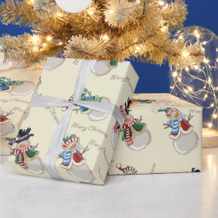 Merry Christmas Snowmen Wrapping Paper