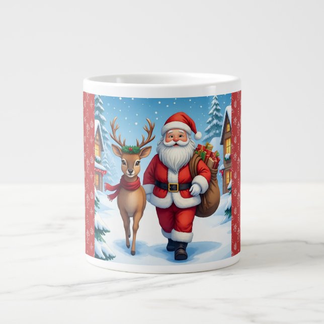 Merry Christmas, Snowy Christmas Wonderland Large Coffee Mug (Front)